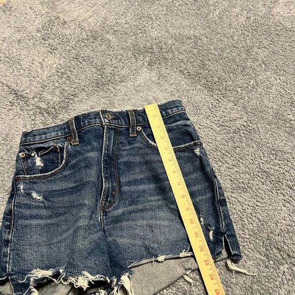 Abercrombie & Fitch Jean Shorts Womens 30 /10 High Rise Mom Cut Off Raw Hem - Picture 7 of 9